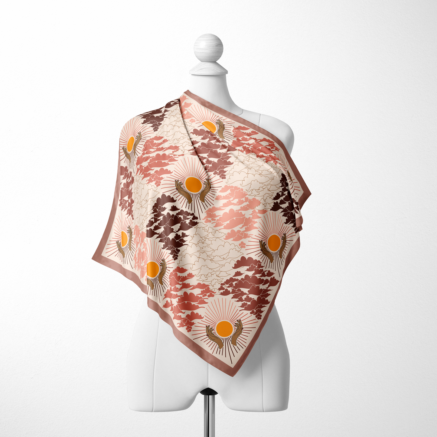 Sunshine State of Mind Pink & Maroon Celestial Scarf