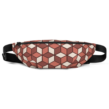 Shades of Red Geometric Bestagons Fanny Pack