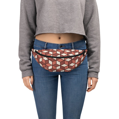 Shades of Red Geometric Bestagons Fanny Pack