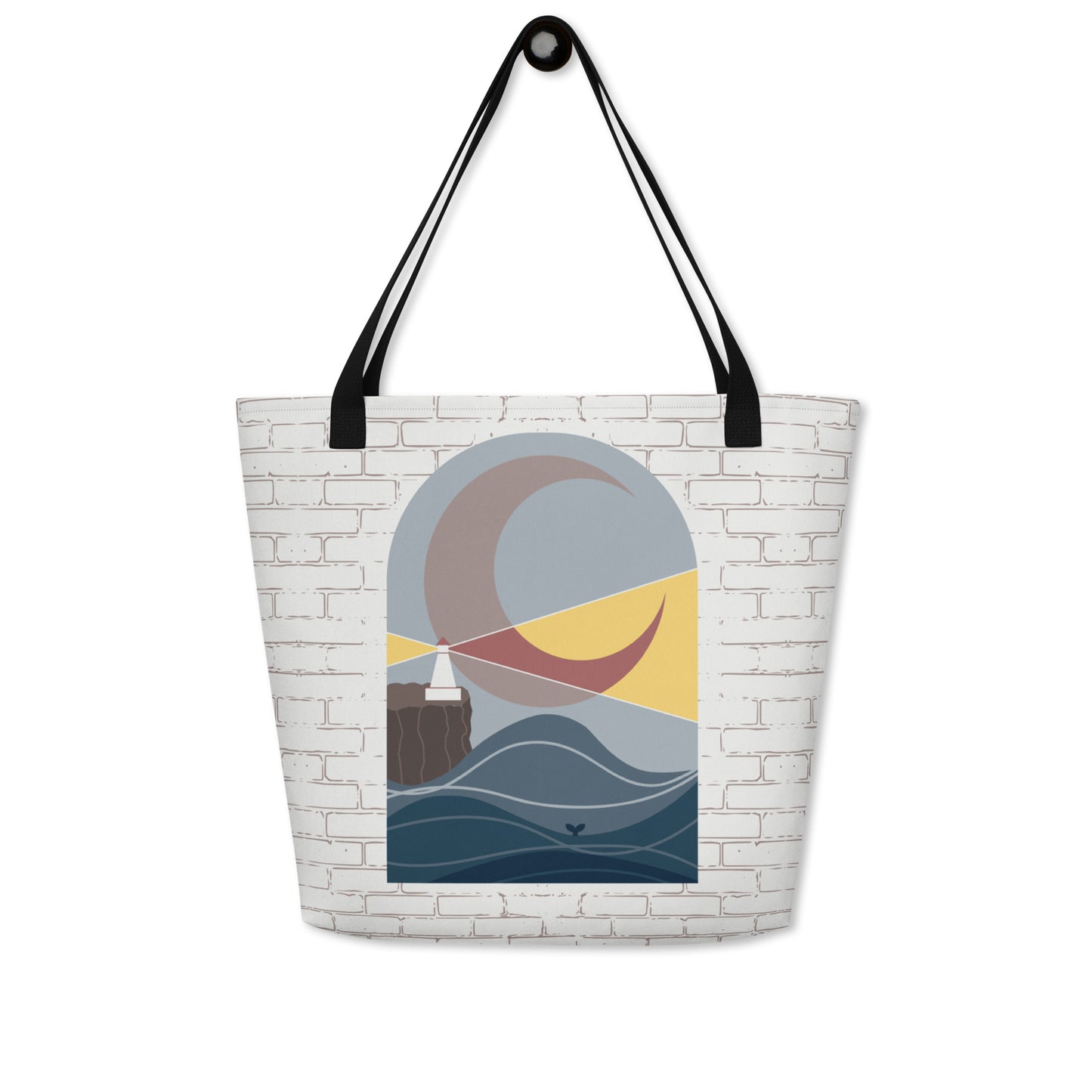 Tote bag with a lighthouse design