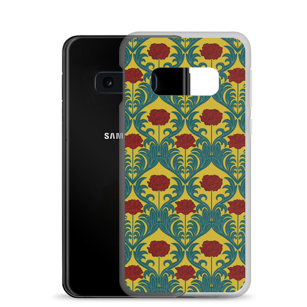 Ruby Red and Mustard Floral Poppy Samsung Case