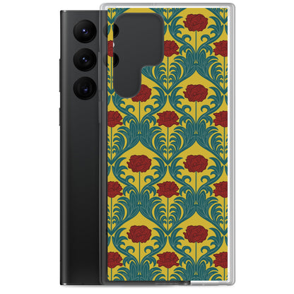 Ruby Red and Mustard Floral Poppy Samsung Case