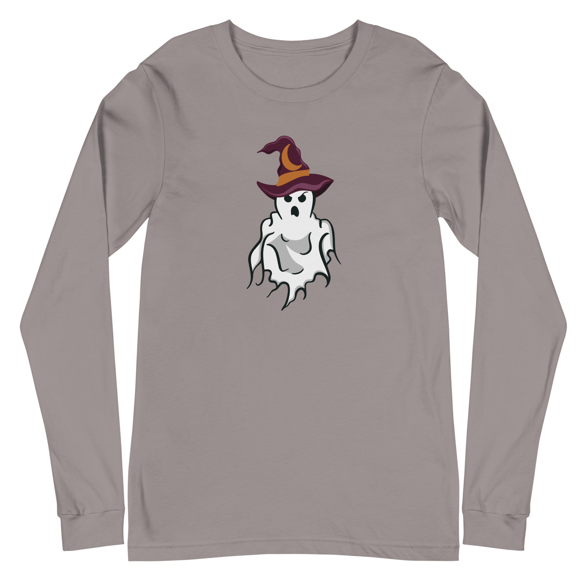 Shirt featuring a ghost wearing a witch hat