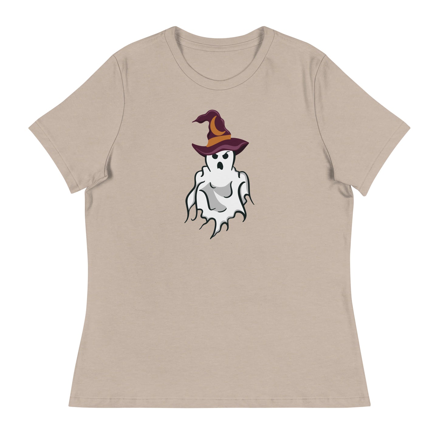 Shirt featuring a ghost wearing a witch hat