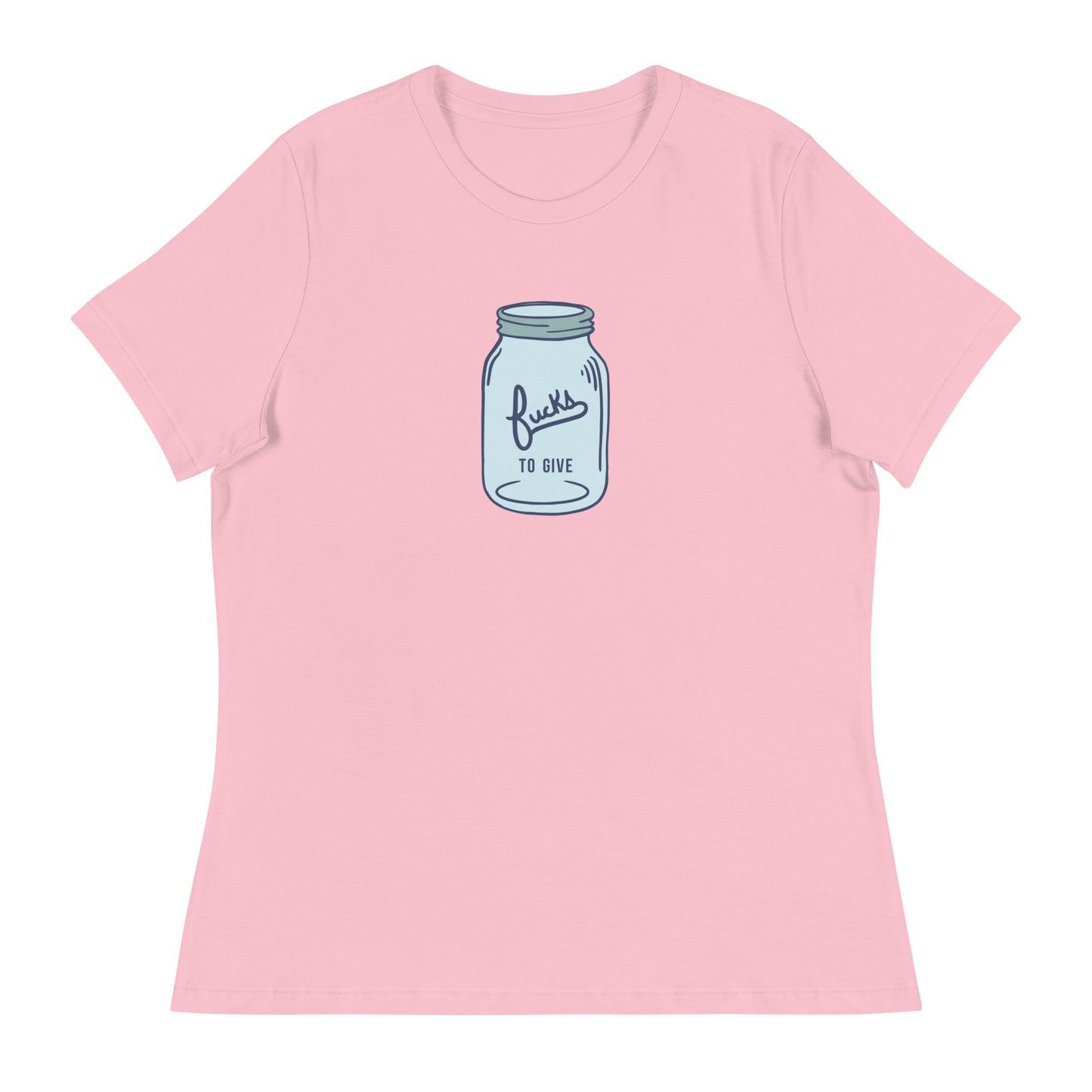 Shirt with a design featuring an empty mason jar and the phrase fucks to give