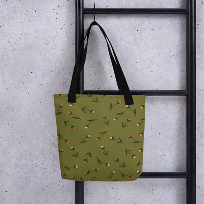 Twirling Daisies Green Tote Bag