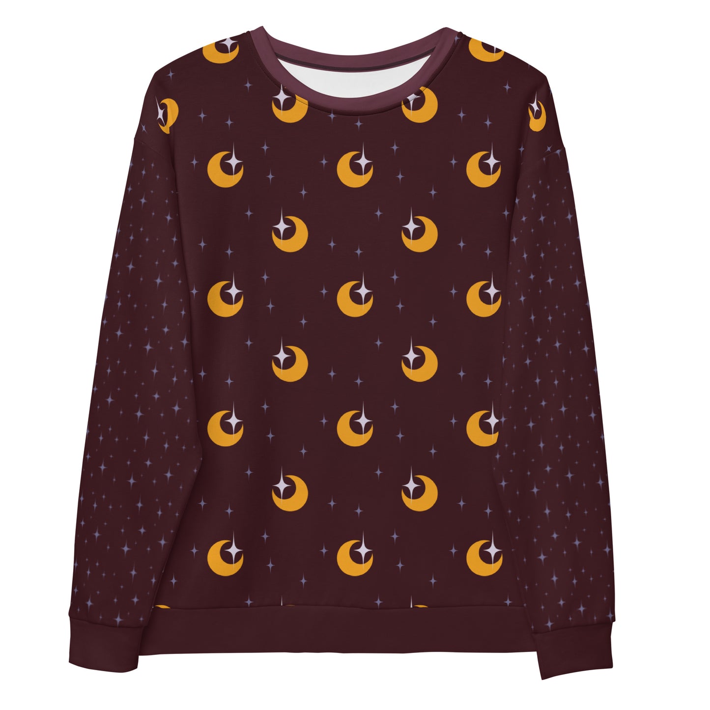 Celestial Sweet Moons Maroon & Gold Unisex Sweatshirt