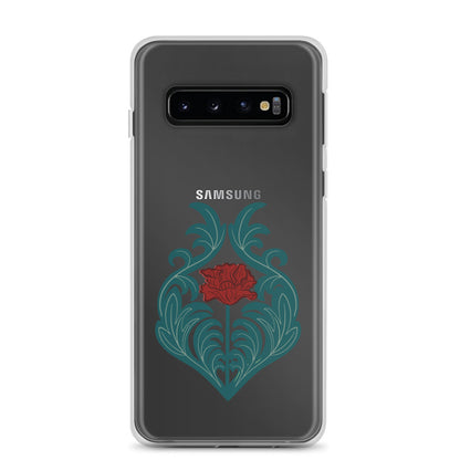 Floral Red Poppy Clear Samsung Case