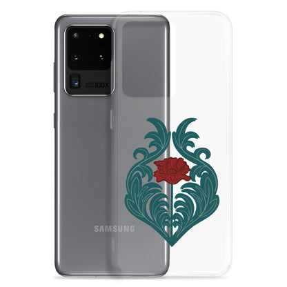Floral Red Poppy Clear Samsung Case