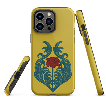 Mustard and Ruby Red Single Poppy Tough iPhone Case